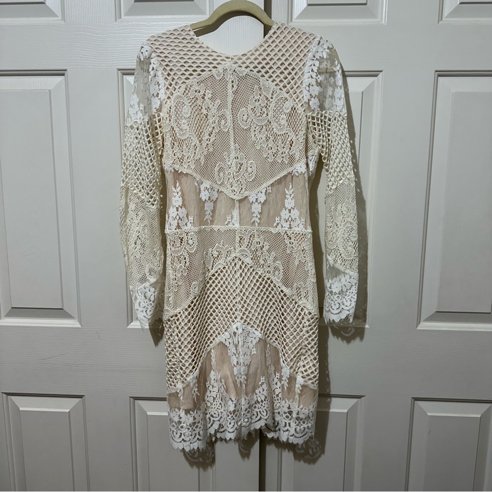 Sandro White Lace Cotton Dress Size 3/ US 8 Wedding Cottagecore Romantic Chic